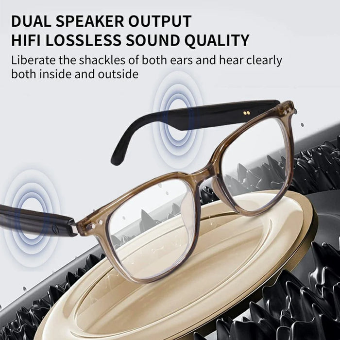 GS07 UV400 Photochromic Lens Bluetooth-compatible Music Call Glasses AI Translation Smart Eyewear - Coffee Frame - 5