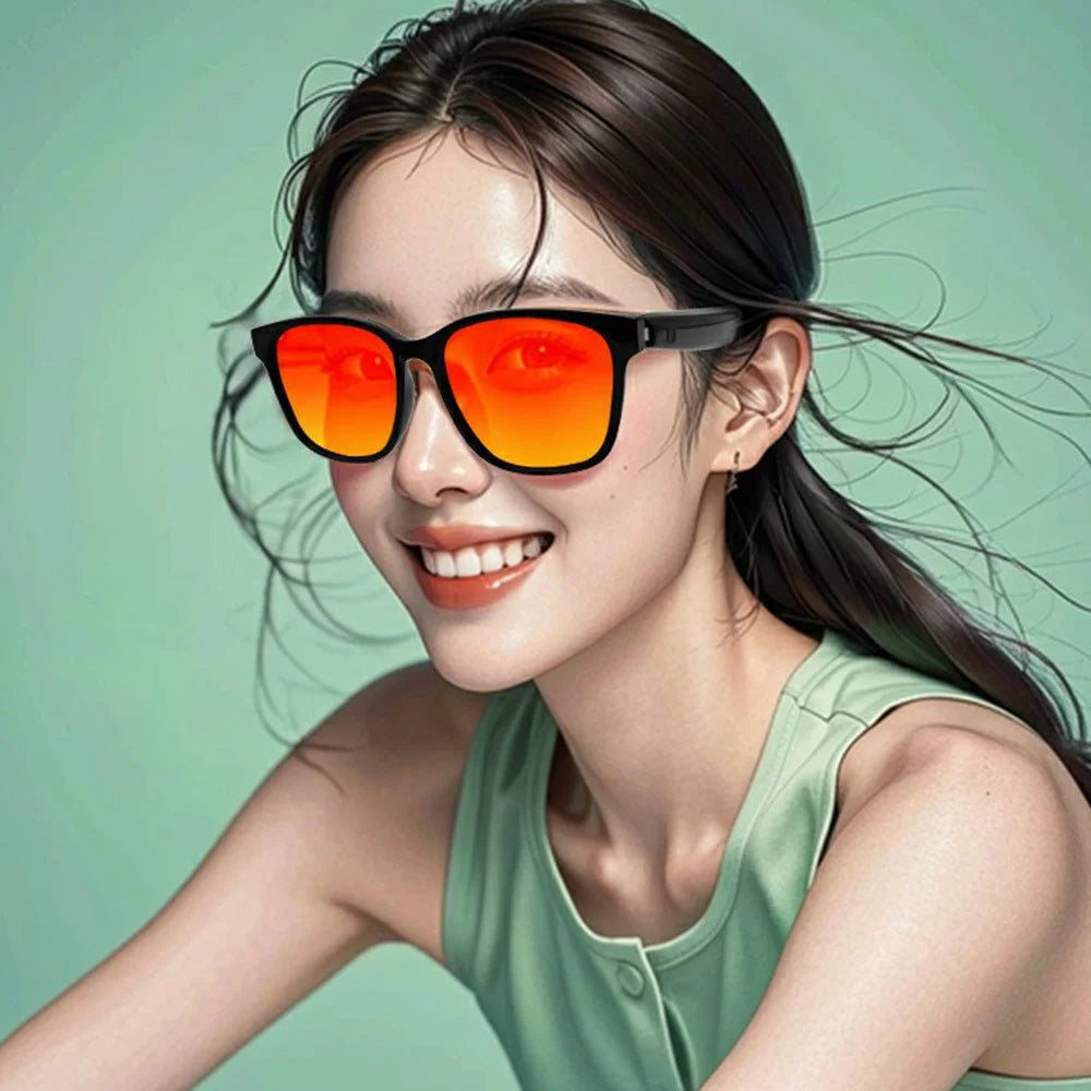 GS08 UV400 Polarized Lens Glasses Bluetooth-compatible Earphone AI Translation Smart Eyewear - Polarized Orange - 6