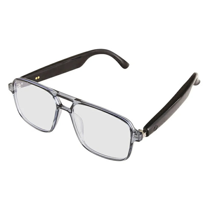 GS10 Multifunction AI Translation Bluetooth-compatible Music Glasses Photochromic Lens Smart Eyewear - Clear Dark Blue Frame - 1