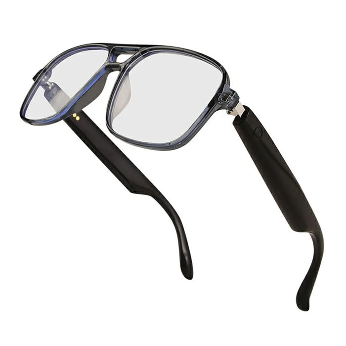GS10 Multifunction AI Translation Bluetooth-compatible Music Glasses Photochromic Lens Smart Eyewear - Clear Dark Blue Frame - 2