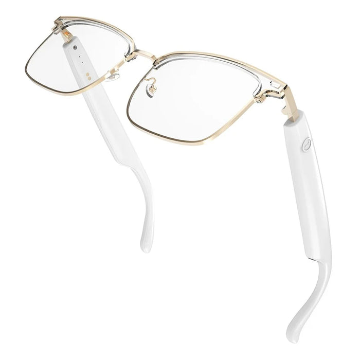 GS13 Photochromic Lens Smart Eyewear AI Translation Wireless Headset Bluetooth-compatible Glasses - Gold+White Frame - 2