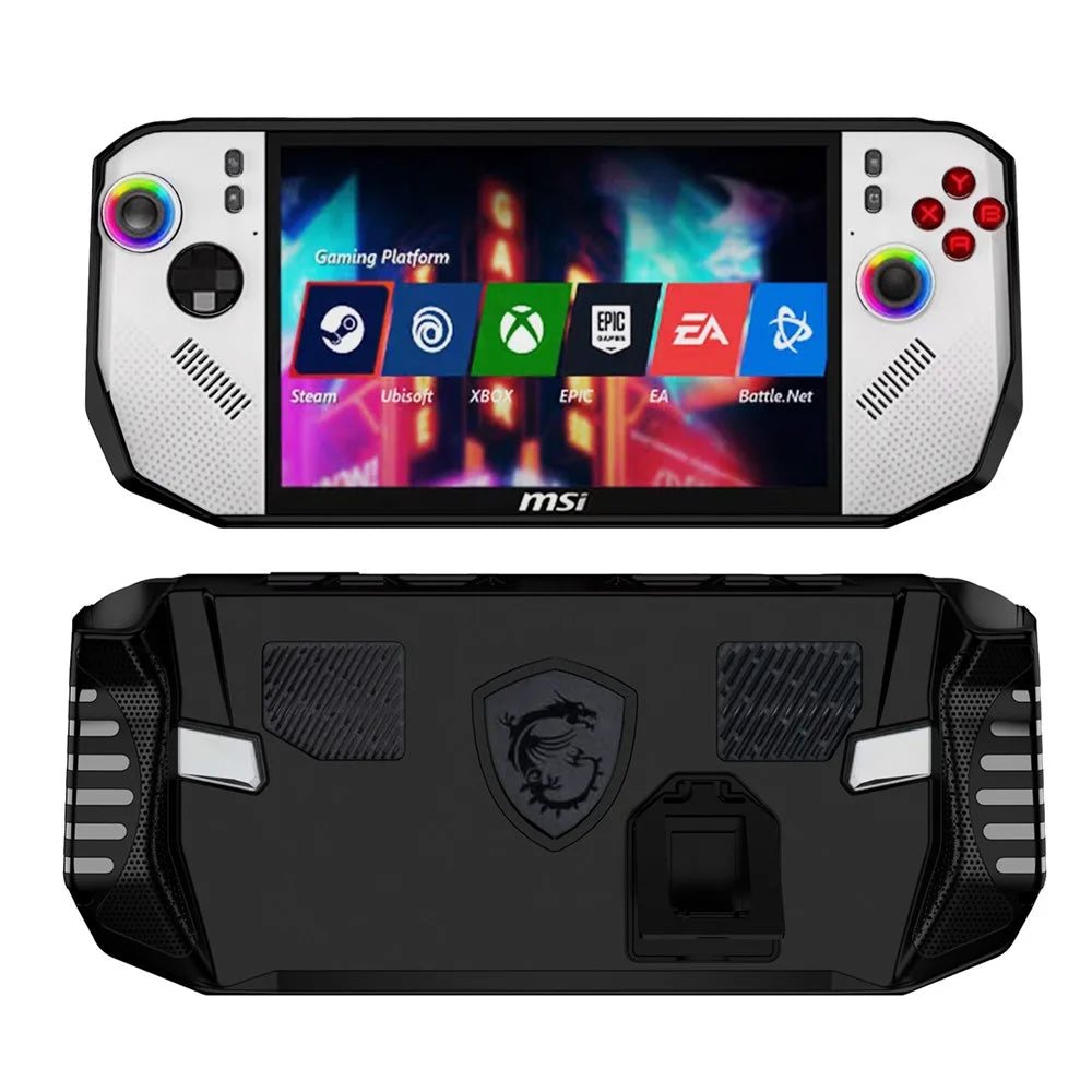 For MSI Claw A8 BZ2EM with Ryzen Z2 Extreme Gaming Console TPU Protective Case with Kickstand - Black - 1