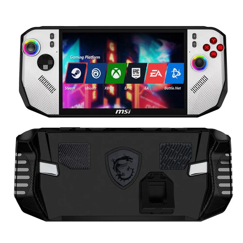 For MSI Claw A8 BZ2EM with Ryzen Z2 Extreme Gaming Console TPU Protective Case with Kickstand - Black - 1