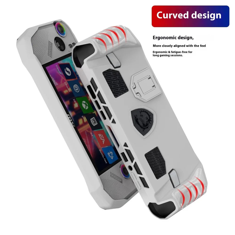 For MSI Claw A8 BZ2EM with Ryzen Z2 Extreme Gaming Console TPU Protective Case with Kickstand - Black - 7
