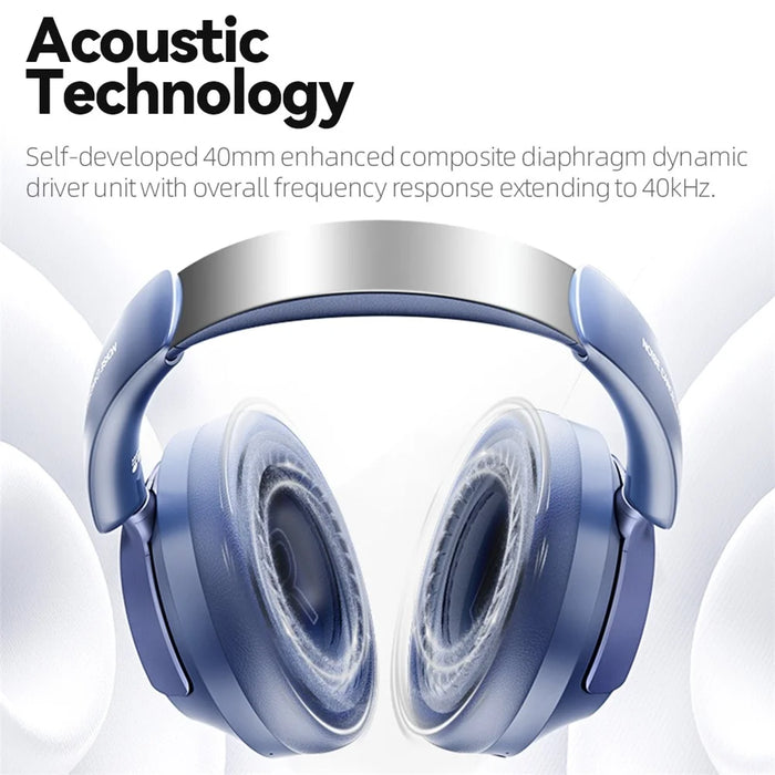 EL-GT6 ANC Noise Cancelling Low Latency Gaming Headset HiFi Sound Over Ear Bluetooth-compatible Headphones - Blue - 7