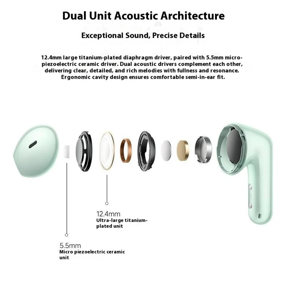 XIAOMI Redmi Buds 7S Bluetooth-compatible Earbuds Semi In Ear Active Noise Cancelling Earphones (Chinese Version) - Cyan - 4