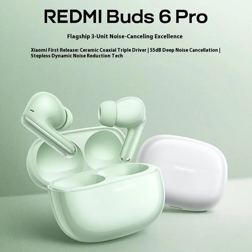 XIAOMI Redmi Buds 6 Pro In Ear Headphones Noise Cancellation TWS Bluetooth-compatible Earbuds (Chinese Version) - Green - 2