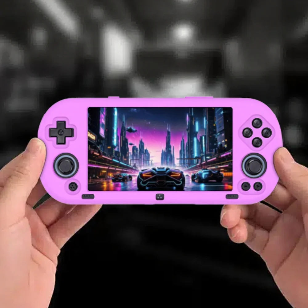 For Trimui Smart Pro Handheld Game Console Silicone Case Shockproof Protective Cover - C27 Black - 4