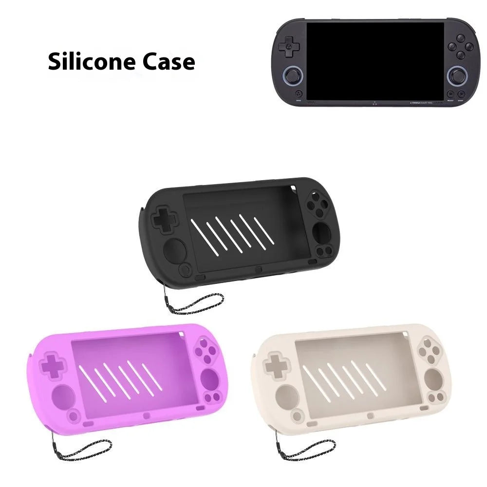 For Trimui Smart Pro Handheld Game Console Silicone Case Shockproof Protective Cover - C27 Black - 7