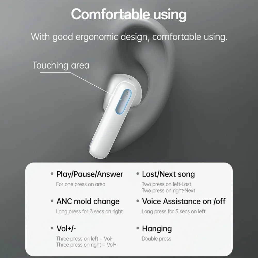 YESIDO TWS34 Bluetooth-compatible Earbuds Dual Mic ANC + ENC Noise Cancelling Touch Control Wireless Earphones - 5