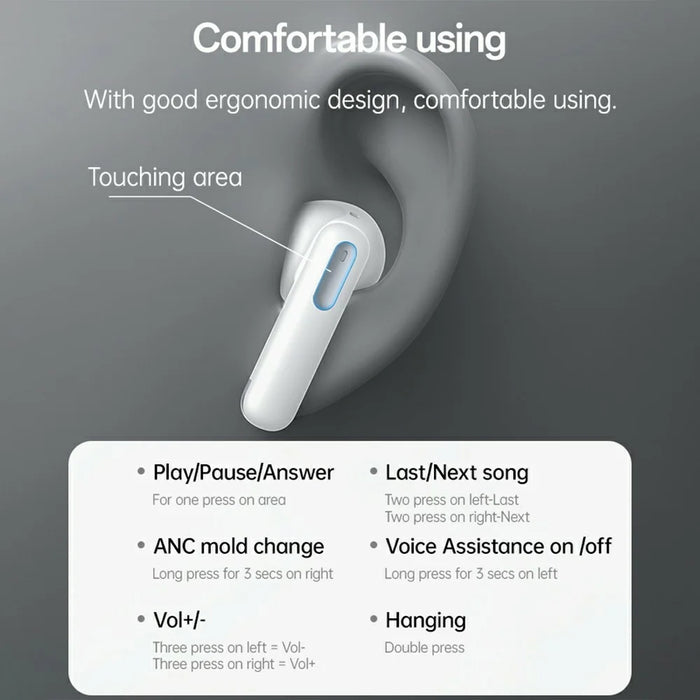 YESIDO TWS34 Bluetooth-compatible Earbuds Dual Mic ANC + ENC Noise Cancelling Touch Control Wireless Earphones - 5