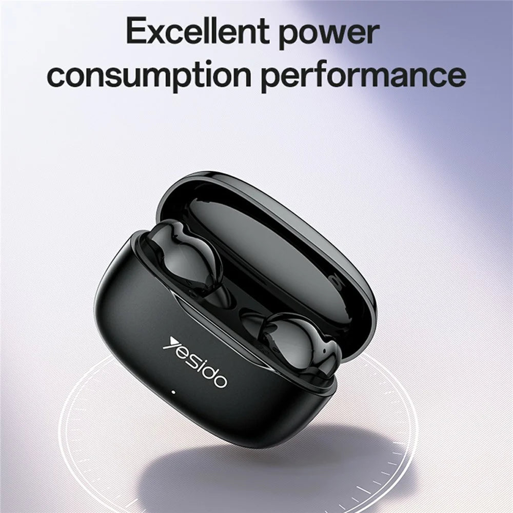 YESIDO TWS38 In Ear Bluetooth-compatible 5.4 Earbuds True Wireless Stereo Touch Control Earphones - Black - 5