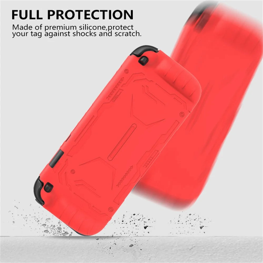 For Nintendo Switch 2 Silicone Case Protective Cover Shock Absorbing Controller Protector with Thumb Grip Caps - Red - 4