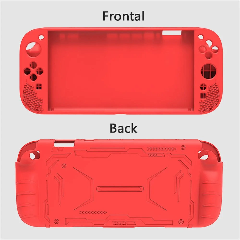 For Nintendo Switch 2 Silicone Case Protective Cover Shock Absorbing Controller Protector with Thumb Grip Caps - Red - 7