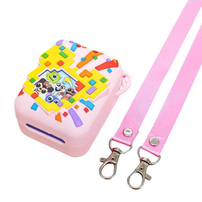 Silicone Cover Case for Bitzee Disney Interactive Toy Protective Skin Sleeve with Lanyard - Pink - 1