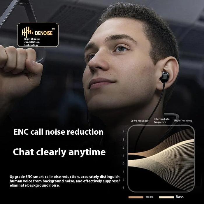 i58 Bluetooth-compatible Neckband Headphones Digital Display 80h Battery Life HiFi Sports Wireless Earbuds - Black - 4