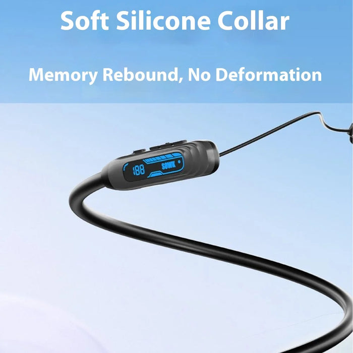 i58 Bluetooth-compatible Neckband Headphones Digital Display 80h Battery Life HiFi Sports Wireless Earbuds - Black - 7