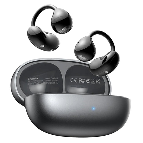 REMAX OWS-19 True Wireless Earbuds Clip-On Design Bluetooth-Compatible Music Calling Headphones - Black - 1