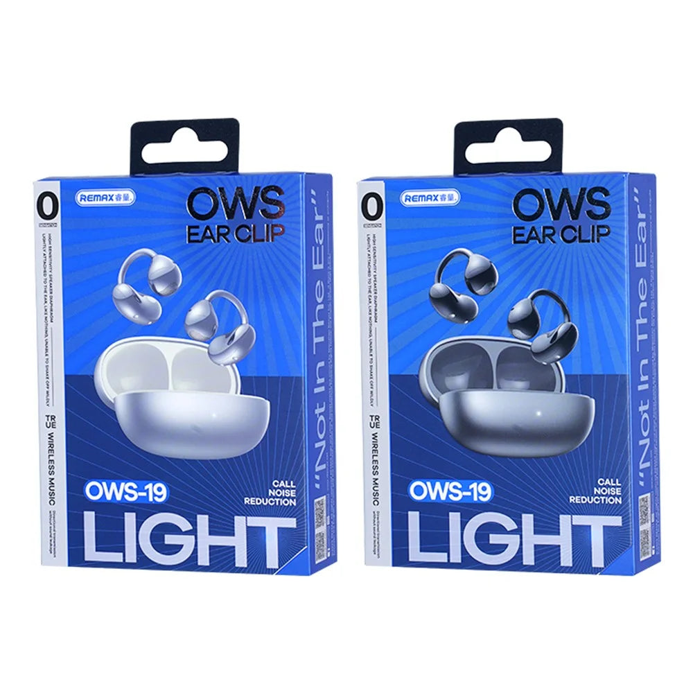 REMAX OWS-19 True Wireless Earbuds Clip-On Design Bluetooth-Compatible Music Calling Headphones - Black - 3