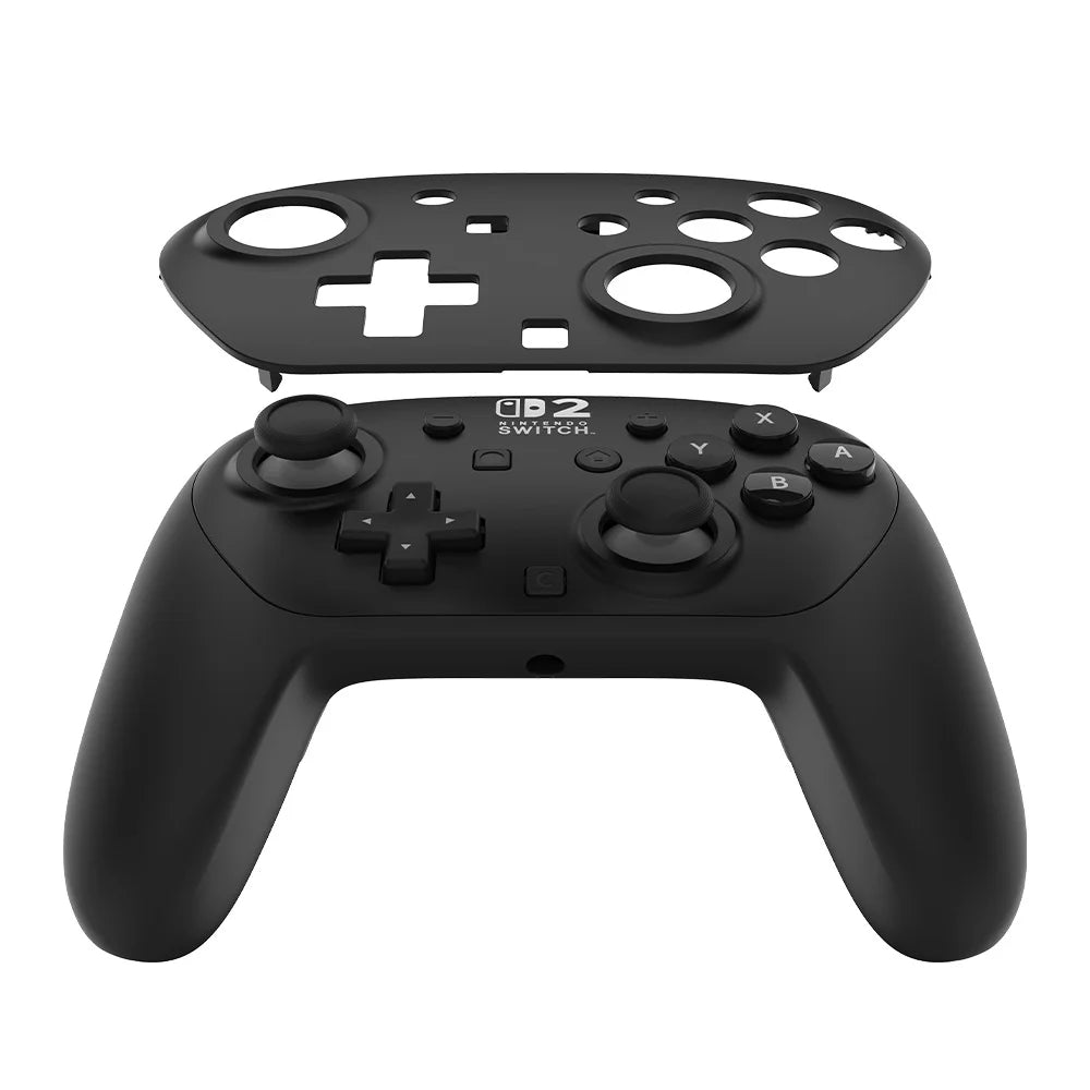 2Pcs For Nintendo Switch 2 Pro Game Controller Replacement Shell Plastic Protective Cover - Black - 1
