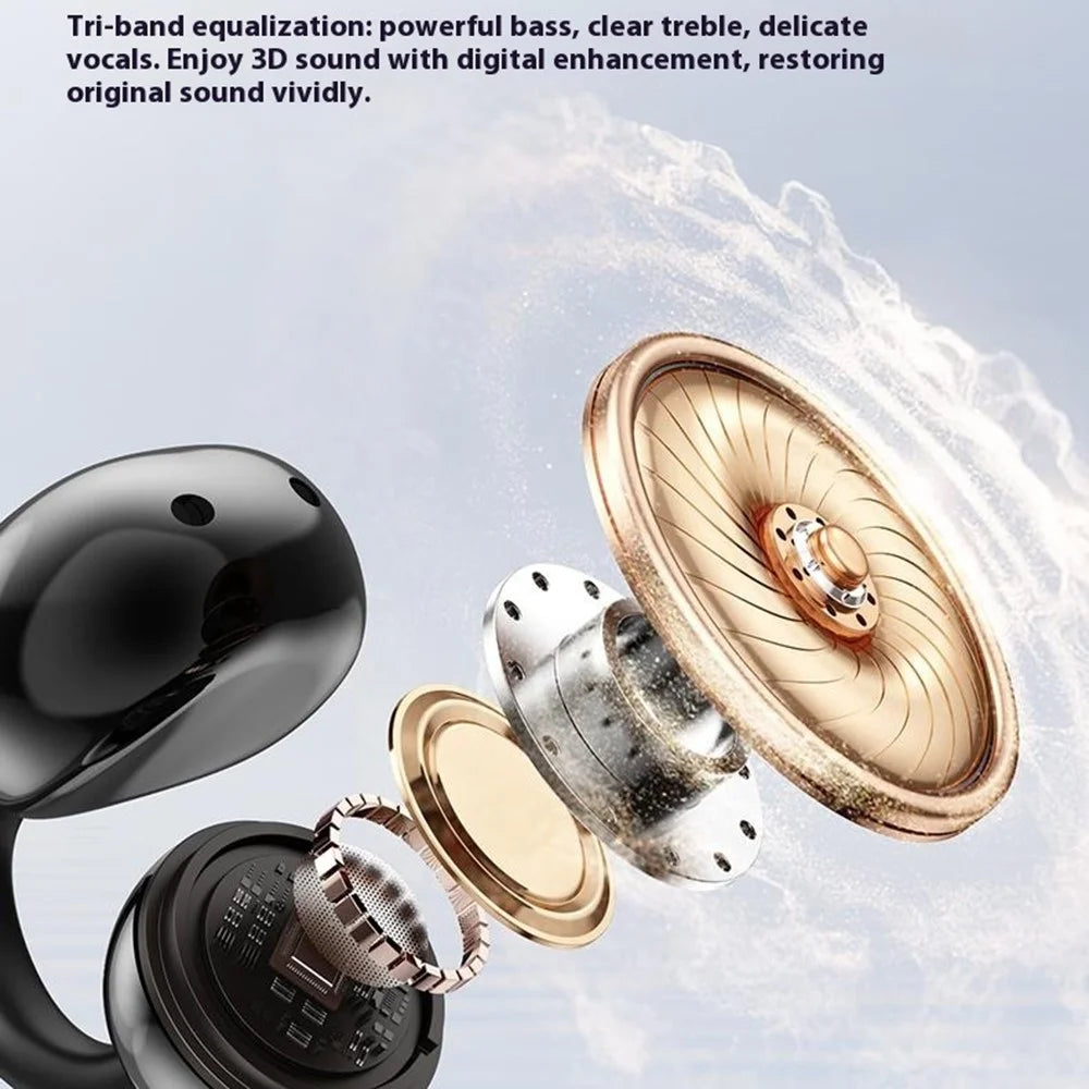 J07 Ear Clip TWS Wireless Bluetooth-compatible Earbuds Sport Headphones with Metal Charging Case - Tarnish - 2