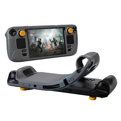 SYNTECH For Steam Deck OLED / LCD Console Silicone Protective Case All-Round Protection Cover with Thumb Grips - Grey - 1