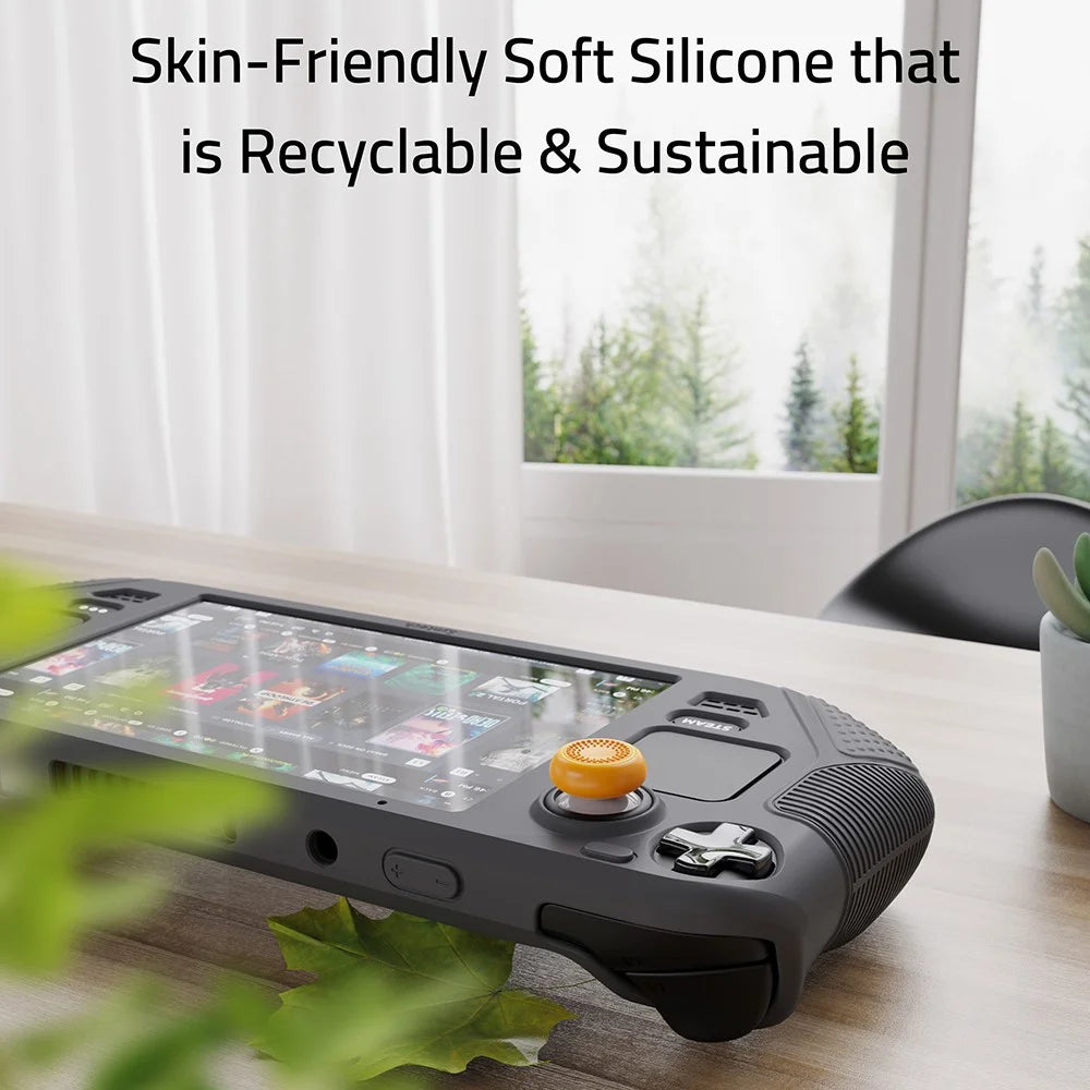 SYNTECH For Steam Deck OLED / LCD Console Silicone Protective Case All-Round Protection Cover with Thumb Grips - Grey - 6