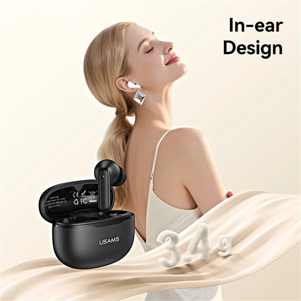 USAMS Echo E05 In-Ear Wireless Earphones Stable 13mm Dynamic Driver Headphones - Black - 5