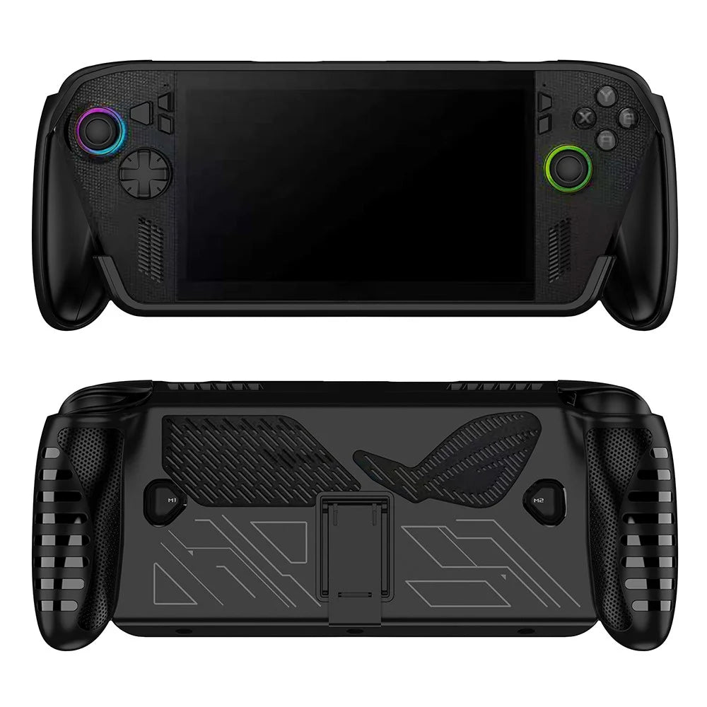 For Asus ROG Xbox Ally X (2025) / Ally (2025) Handheld TPU Case Game Console Protective Cover with Stand - Black - 1