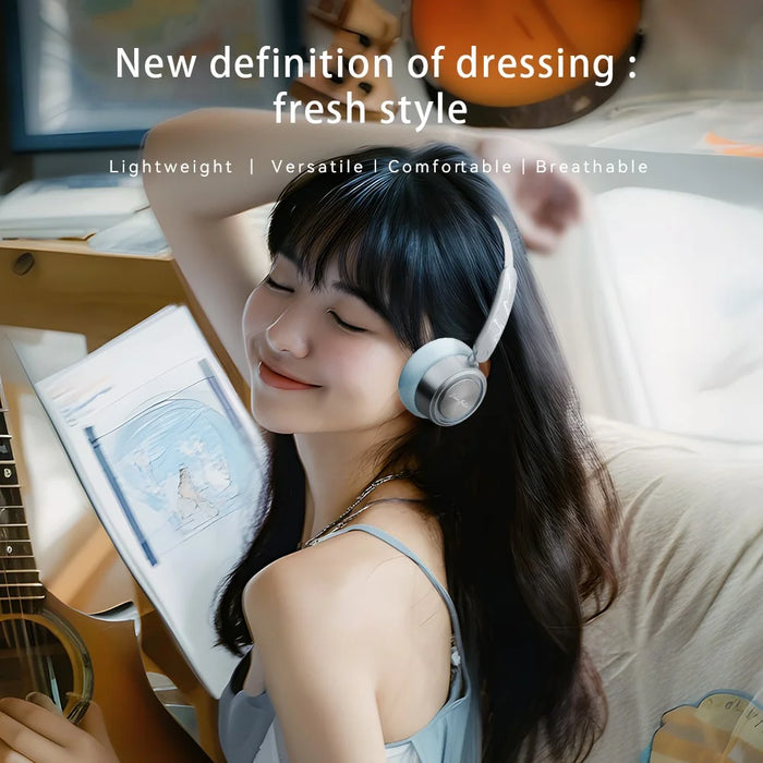 ZAODON mini Bluetooth-compatible 6.0 Headphones High Definition Audio Wireless Over Ear Headset - Blue - 2