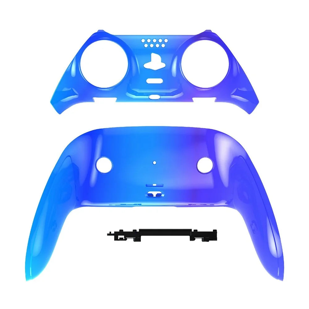 Housing Shell for Sony PlayStation 5 DualSense Edge Game Controller Carbon Fiber Texture PC Front Back Case - Gradient Blue - 1