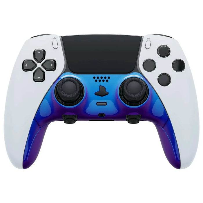 Housing Shell for Sony PlayStation 5 DualSense Edge Game Controller Carbon Fiber Texture PC Front Back Case - Gradient Blue - 4