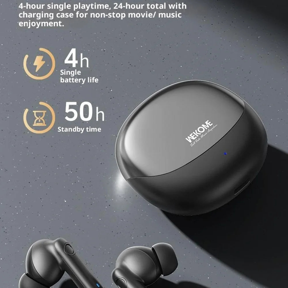 WEKOME WS-29 Kinkong Melodier Series True Wireless Bluetooth-Compatible Earbuds 10mm Drivers Headphones - Black - 4
