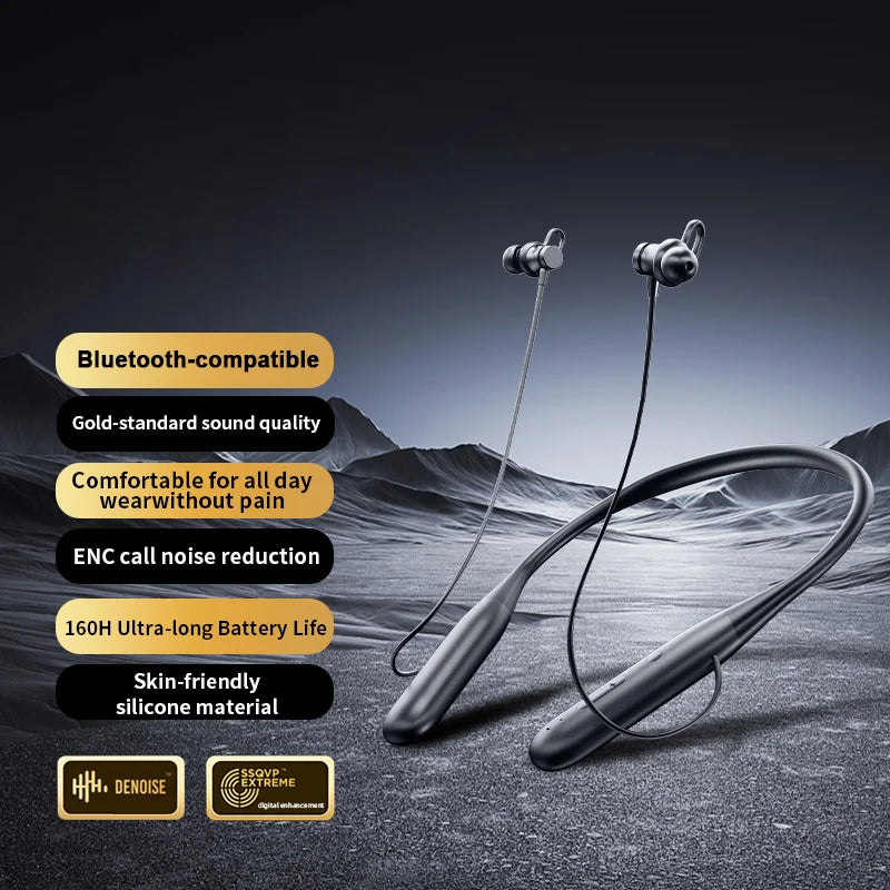 M911 Neckband Bluetooth-compatible Headphones Stereo Sound ENC Noise Cancelling 160H Playtime Wireless Earbuds for Sports / Running - Black - 2