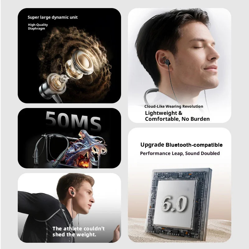 M911 Neckband Bluetooth-compatible Headphones Stereo Sound ENC Noise Cancelling 160H Playtime Wireless Earbuds for Sports / Running - Black - 4