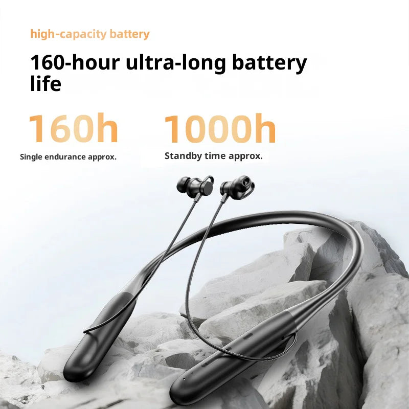 M911 Neckband Bluetooth-compatible Headphones Stereo Sound ENC Noise Cancelling 160H Playtime Wireless Earbuds for Sports / Running - Black - 7