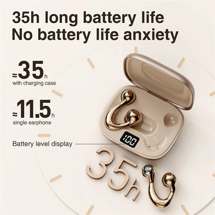 HILEO HI83 Open Ear Bluetooth-compatible 6.0 Earbuds 360 Degree Panoramic Sound Wireless Earphones - Gold - 7