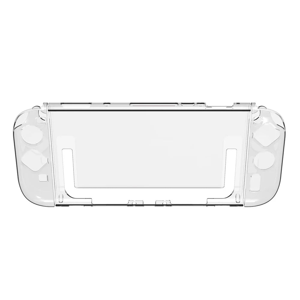 DOBE TNS-51111 For Nintendo Switch OLED Game Controller Crystal Clear Case TPU + PC Cover with Kickstand - 1