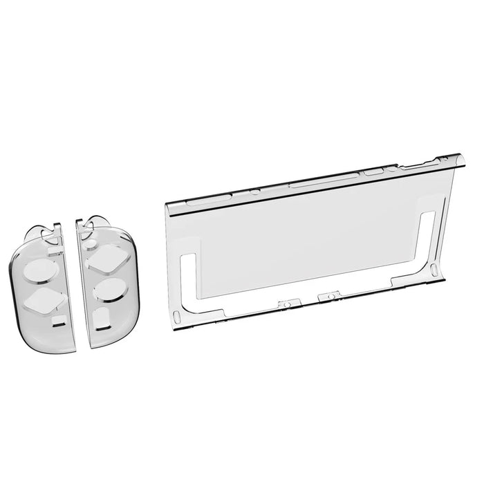 DOBE TNS-51111 For Nintendo Switch OLED Game Controller Crystal Clear Case TPU + PC Cover with Kickstand - 2
