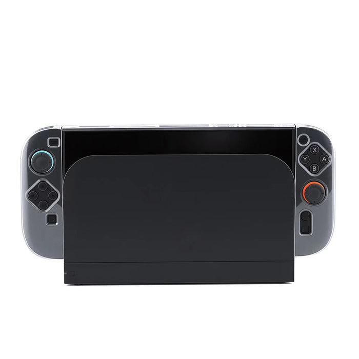 DOBE TNS-51111 For Nintendo Switch OLED Game Controller Crystal Clear Case TPU + PC Cover with Kickstand - 6