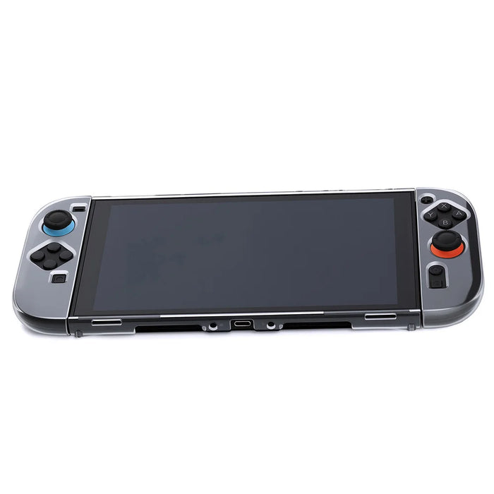 DOBE TNS-51111 For Nintendo Switch OLED Game Controller Crystal Clear Case TPU + PC Cover with Kickstand - 7