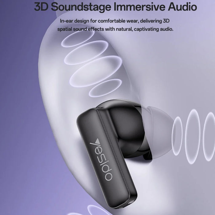 YESIDO TWS40 Bluetooth-Compatible Headphones ANC+ENC Noise Cancellation Wireless Earbuds NTC Temperature Control - 3