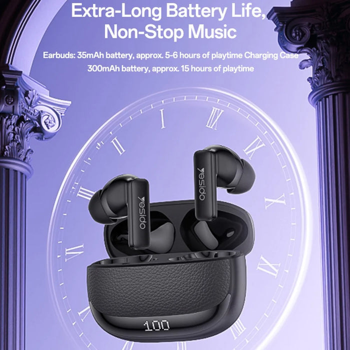 YESIDO TWS40 Bluetooth-Compatible Headphones ANC+ENC Noise Cancellation Wireless Earbuds NTC Temperature Control - 5