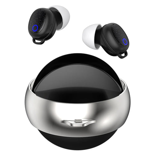 R3 SE Bluetooth-compatible 5.4 Mini Earbuds IPX7 Waterproof Noise Reduction In Ear Sleeping Headphones - Black+Silver - 1