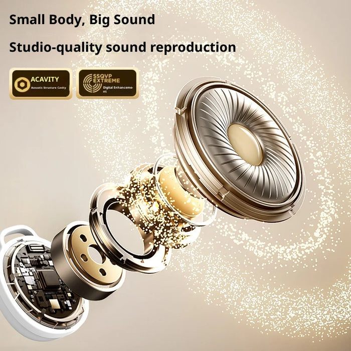 R3 SE Bluetooth-compatible 5.4 Mini Earbuds IPX7 Waterproof Noise Reduction In Ear Sleeping Headphones - Black+Silver - 6