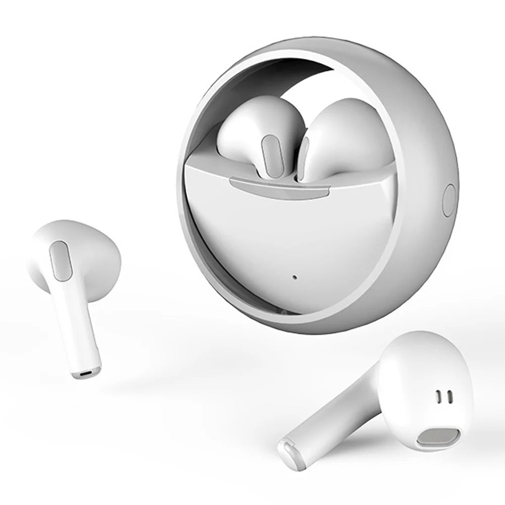 M16 PRO Wireless Sports Earbuds with Rotating Charging Case HiFi Sound Semi In Ear Gaming Headphones - White - 1