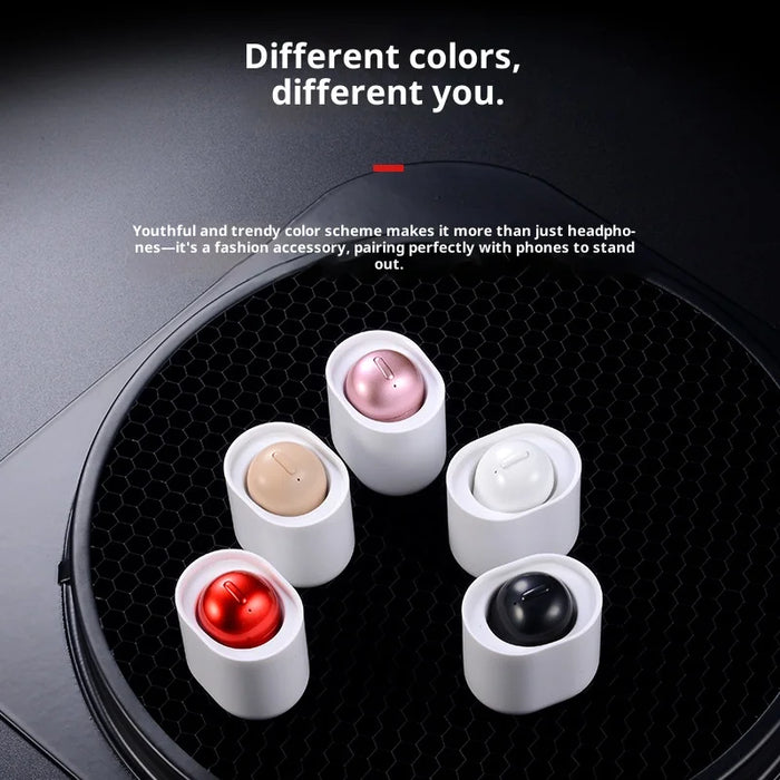 X20 Mini Earbud IPX5 Waterproof Single Ear Hidden Handsfree Bluetooth-compatible Headphone with Charging Case - Black - 2