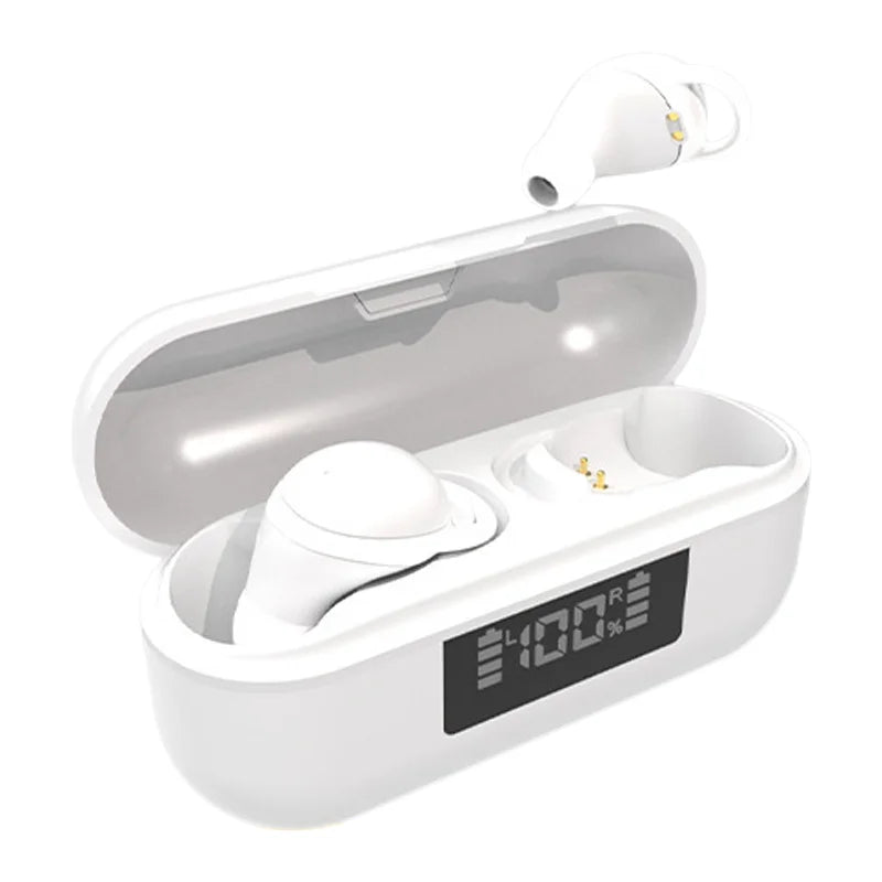 X999 Bluetooth-compatible Earbuds In-Ear Wireless Headphones Noise Cancelling Mini Sports Earphones - White - 1