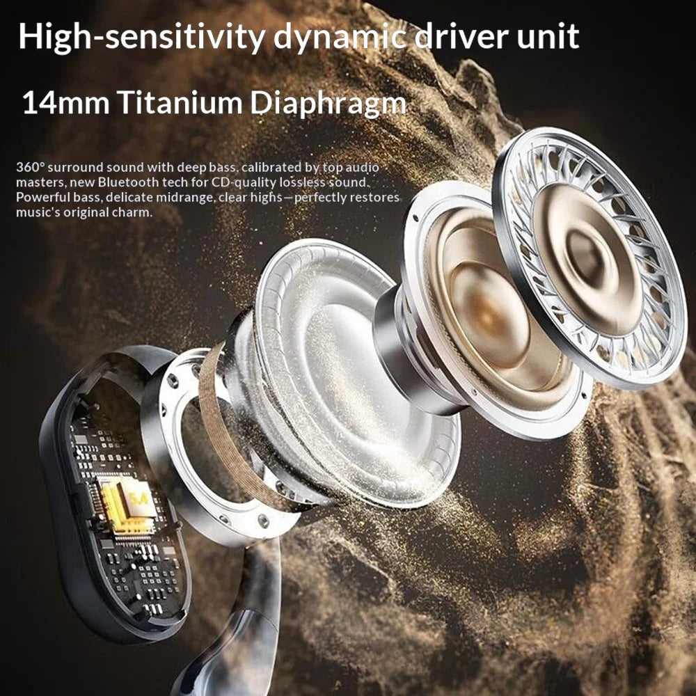For LENOVO ERAZER XF51 Open-Ear Hook Bluetooth-Compatible Earphones 360° Surround Sound Wireless Earbuds Long Battery Life - 5