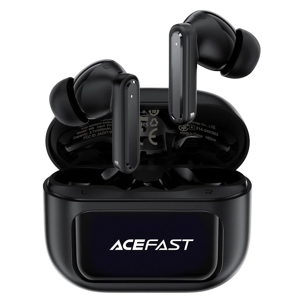ACEFAST W6 TWS Earbuds ANC + ENC Noise Cancelling Earphones with Smart Screen Display - 1